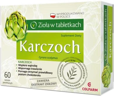 Colfarm Karczoch 60 tabletek na Problemy Z Wątrobą (CF2012)