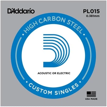 Струна для гітари D'Addario PL015 Plain Steel 015