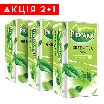 Набір зеленого чаю Pickwick 3 шт х 20 пакетиків (1845678901094)