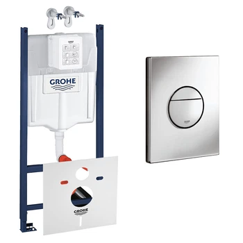 Инсталляция Grohe Rapid SL3 для унитаза + клавиша смыва Grohe Nova Cosmopolitan хром 3884000G_38765000