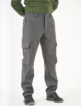 Тактические штаны UKM Софтшел 62 (3XL) серый прямые