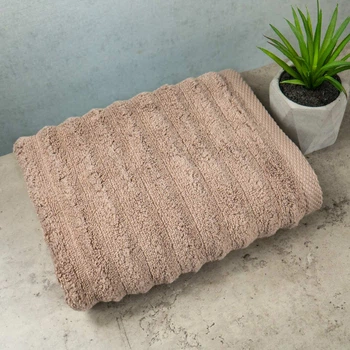 Полотенце махровое для лица и рук GM Textile 40x70см Премиум качества Зеро Твист 550г/м2 (Темно-Бежевый)