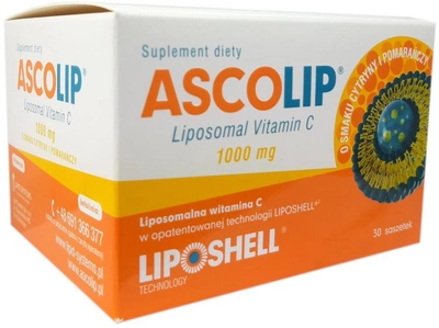 Witamina C Ascolip Liposomal o smaku cytrynowo-pomarańczowym (GE615)
