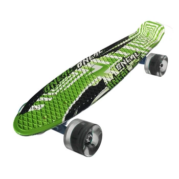 Скейт Пенни борд Penny board Graffics 22" с рисунком светящиеся колеса Toxic
