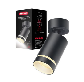 Светильник точечный накладной поворотный без лампы MAX-SD-GU10-BL MAXUS Surface Downlight Base MR16 GU10 Black
