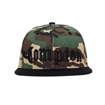 Кепка Снепбек логотип Compton с прямым козырьком Камуфляжный, Унисекс WUKE One size