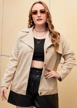 Кардиган жіночий Oversize на гудзиках велюровий Shein Бежевий 10705-1111 укр 50-56