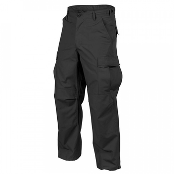 Штаны (Поликоттон Рипстоп) BDU - Polycotton Ripstop Helikon-Tex Black L 88-104 Тактические мужские