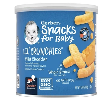 Gerber, Crunchies,кранчи, мягкий чеддер, 42 г