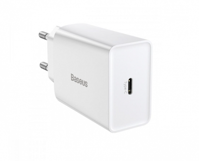 Сетевое зарядное устройство Baseus 20W Super Si Быстрая зарядка Quick Charger 3.0 Power Delivery 3.0 1Type-C 3A White (CCSUP-B02)