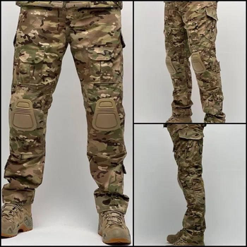 Военные тактические штаны мультикам с наколенниками, размер 2XL