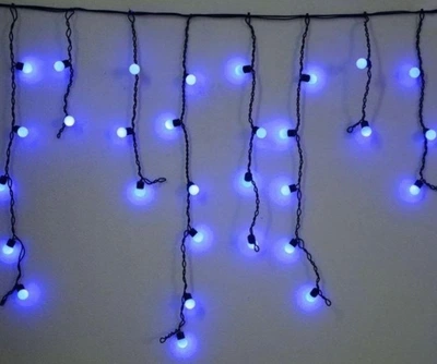 Гірлянда Дощ кульки на вулицю 120 Led Синя 3м