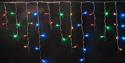 Гирлянда Бахрома 180 Led (белый кабель) Цветная (4,5м)