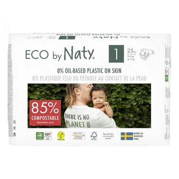 Підгузки дитячі ECO BY NATY Розмір 1 (від 2 до 5 кг) 25 шт. в упаковці