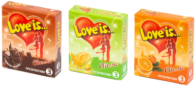 Набір презервативів Love is Шоколад, апельсин, диня 3 уп x 3 шт (ROZ6400229363)