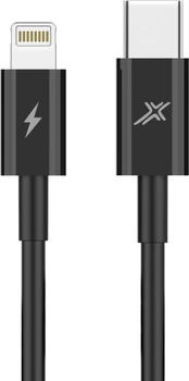 Кабель Grand-X CL-07B TypeC-Lightning для быстрой зарядки iPhone 20 Вт Черный