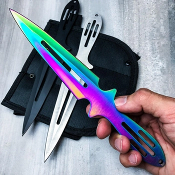 Ножи Метательные (colors) 3 цвета комплект 3 в 1