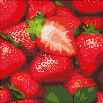 Картина по номерам. Сочная клубника. 25х25. KHO5648. Идейка