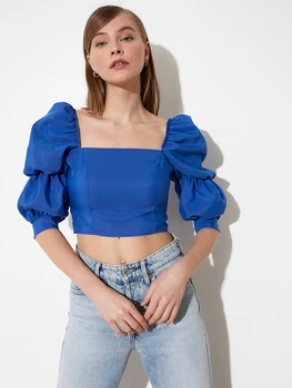 Топ жіночий Trendyol TWOSS19XB0036 36 Індиго (8682582448368)