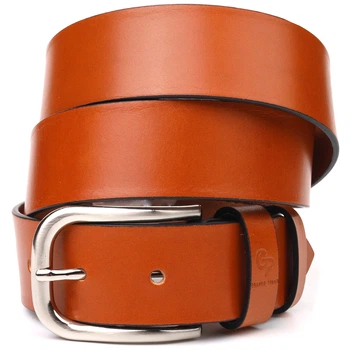 Якісний чоловічий шкіряний ремінь GRANDE PELLE Leather Belt 21472 Рудий