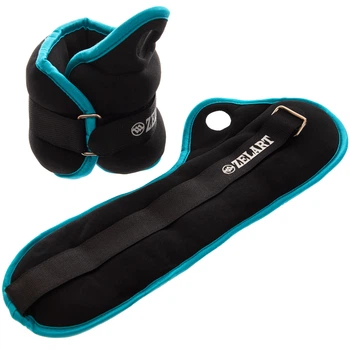 Утяжелители манжеты для рук Zelart Fit 4245-2 2 шт по 1 кг Black-Blue