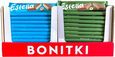 Вафлі 50г в шоколаді ESTELLA 2 види Кокос та Горіх (БЛОК-120штук)