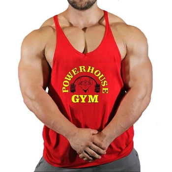 Майка чоловіча з вузькими бретелями Powerhouse Gym червона XL