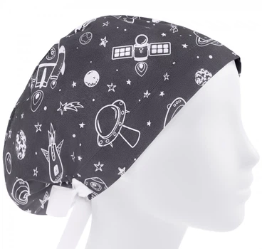 Медицинская шапочка женская HeadwearUniverse универсальная принт Ракета НЛО