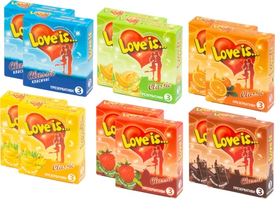 Набір презервативів Love is Асорті 12 уп х 3 шт (ROZ6400229367)