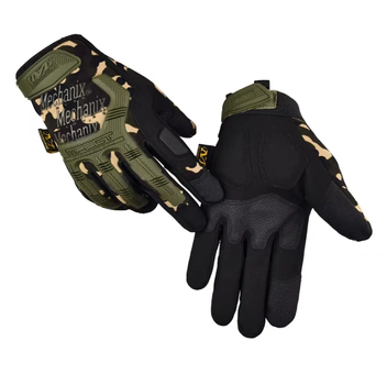 Тактические перчатки военные с закрытыми пальцами и накладками Механикс MECHANIX MPACT Мультикам XL