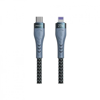 Дата кабель USB-C to Lightning 1.5m PD-B70i 27W 5А black Proda (PD-B70i-GR) (321657)