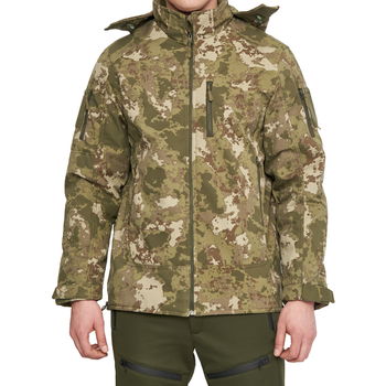 Мужская тактическая курточка с 6 карманами Combat Мультикам Soft Shell Турция Софтшел размер L