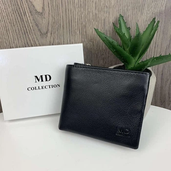 Мужской кошелек-портмоне MD Collection из натуральной кожи на магнитах для карт и купюр (5D795C559FE4)