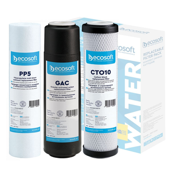 Покращений комплект картриджів Ecosoft 1-2-3 CHV3ECO для фільтрів зворотного осмосу Ecosoft 1-2-3 CHV3ECO