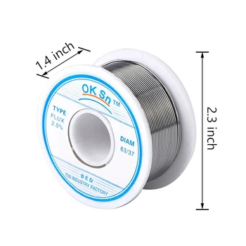 Оловянная проволока для пайки JCD 1.2 mm, 100 грамм, припой с канифольным сердечником для электрической пайки и DIY (js10012)