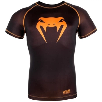 Компрессионная футболка Venum Contender 3.0 Compression T-shirt Short Sleeves Black/Orange (VENUM-03134OB-M)