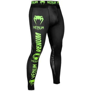 Компрессионные штаны Venum Logos Tights Black Neo Yellow (VENUM-03448-116-XXL)