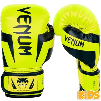 Боксерские перчатки для детей Venum Elite Boxing Gloves Kids Neo Yellow (VENUM-03234-NY-M (8-11 лет))