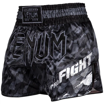 Шорты для тайского бокса Venum Tecmo Muay Thai Shorts Dark Grey (03146-052-S)