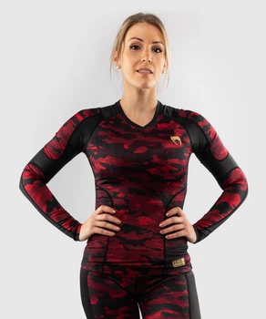 Женский рашгард Venum Defender Rashguard Long Sleeves Black Red (VENUM-03827-100-XS)