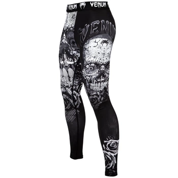 Компрессионные штаны Venum Santa Muerte 3.0 Spats Black White (VENUM-03527-108-S)