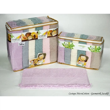 Набор полотенец Cestepe Cotton Delux Жаккард - Geometrik Sacakli 50*90 (6 шт)