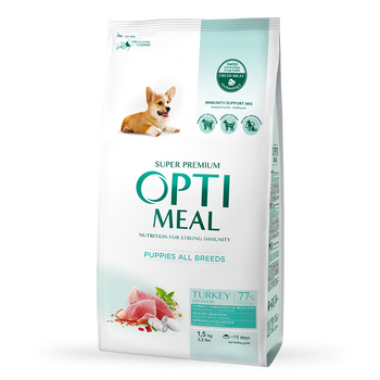 Сухий корм для цуценят Optimeal Puppies All Breeds 1,5 кг - індичка