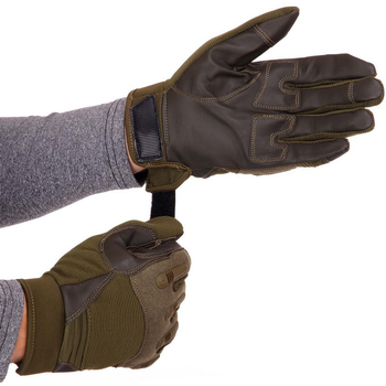 Тактичні рукавички із закритими пальцями розмір XL кольору Олива