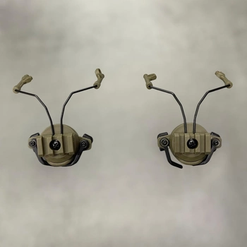 Кріплення для навушників / гарнітури Ox Horn на шолом із рейками 19 - 21 мм, колір Койот
