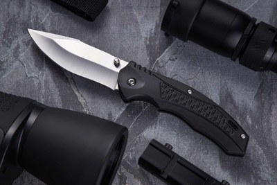 Нож Черный Карманный Складной с Клипсой на Ремень MF48