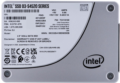 Solidigm (Intel) S4520 3.84TB 2.5" SATAIII 3D NAND (TLC) (SSDSC2KB038TZ01)