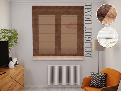 Римская штора система Light I&H Лен Файн Шоколад с нижним кантом 40*170 см