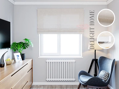 Римская штора система Light I&H Рогожка Премиум Молочная 40*170 см