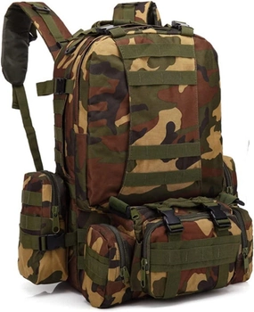 Рюкзак з підсумками Armory Tactics-Forest Camo армійський, військовий, 55л, стропи MOLLE, для ЗСУ